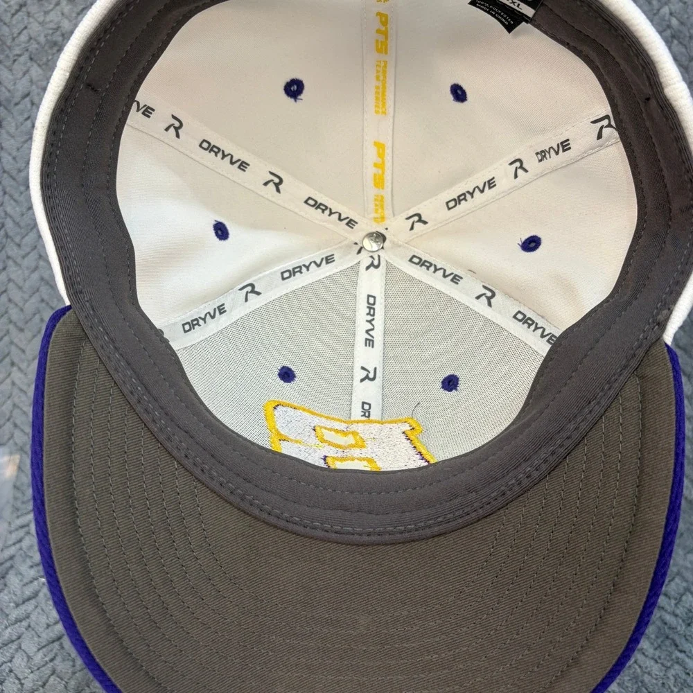 Richardson PTS40 Baseball Hat White Purple Hornet Mascot Cap LG-XL